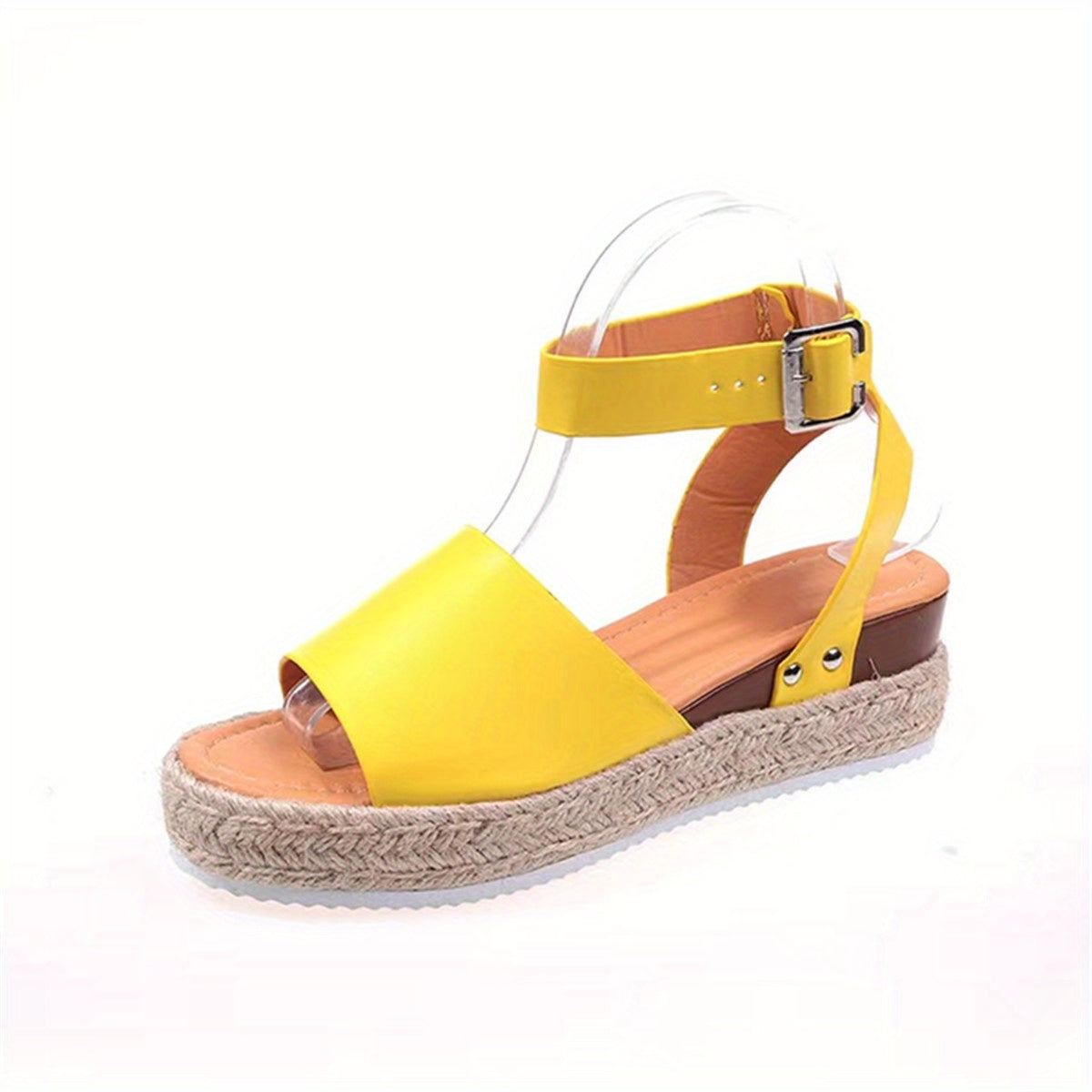 Women's Platform Espadrilles Sandals, Casual Open Toe Ankle Buckle Strap Flat Shoes, Lightweight Non Slip Sandals