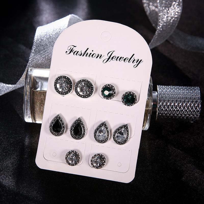 Jewelry-Retro Black Gemstone Earrings