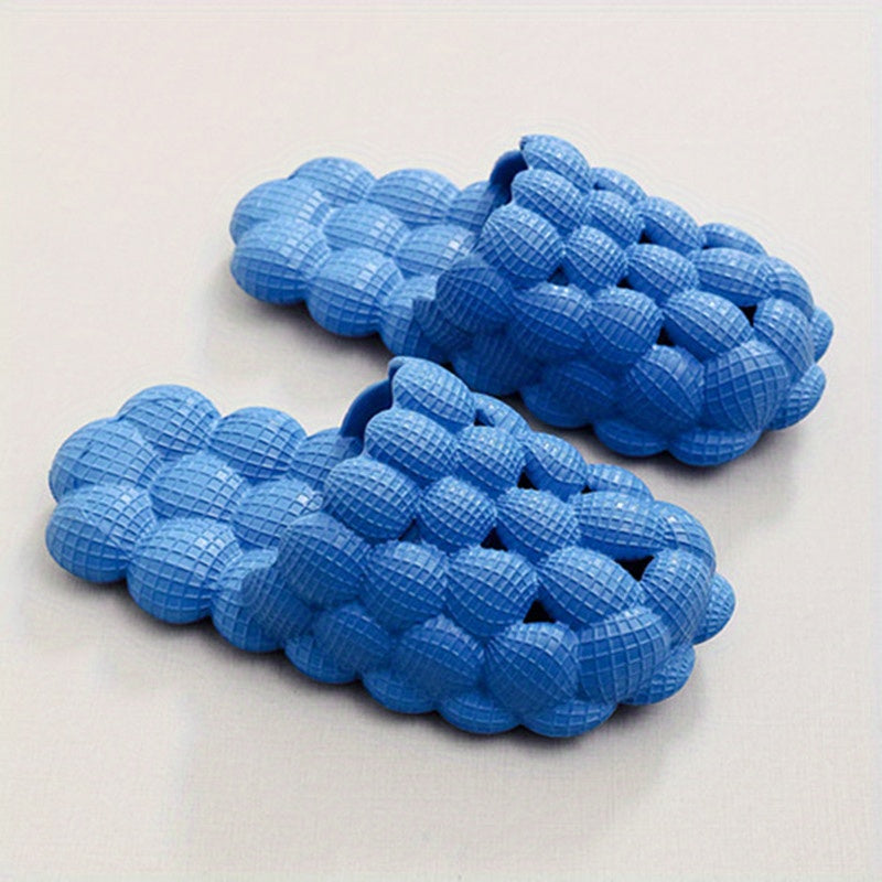 Women's Massage Bubble Slides, Solid Color Non-slip Closed Toe Slippers, Indoor & Outdoor Shoes