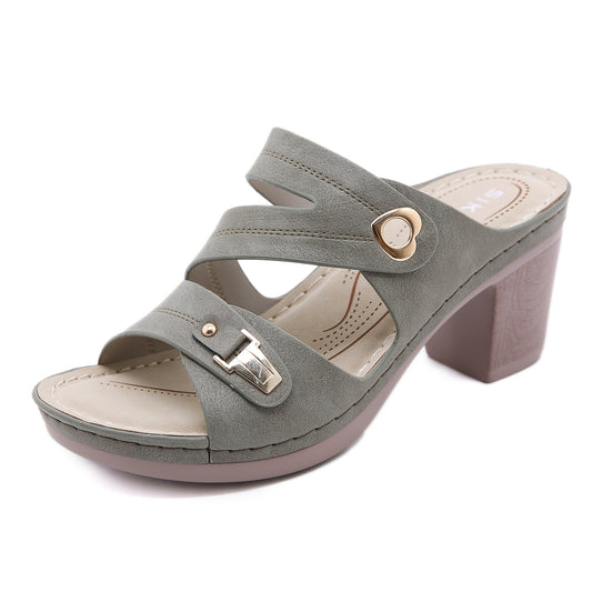 Comfy and Stylish Women's Chunky Heeled Sandals with Open Toe
