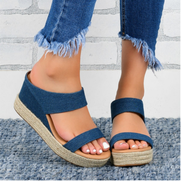 2020 New And Fashional Woman Slip-On Espadrille Wedge Sandals