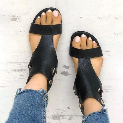 Gladiator Thong Casual Summer Shoes Women Flat PU Sandals