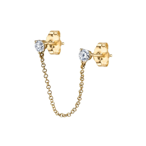 Cross Chain Diamond Earrings