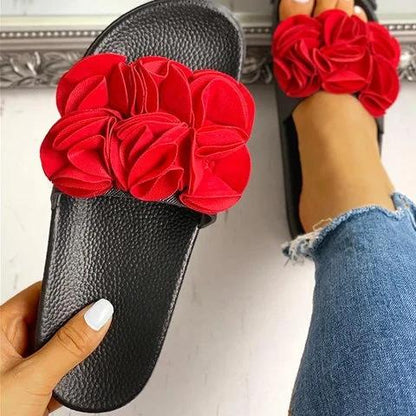 Women Flower Flat Heel Casual Slippers