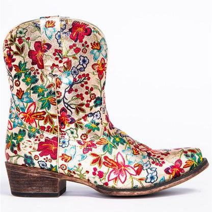 Flower Ankle Boots