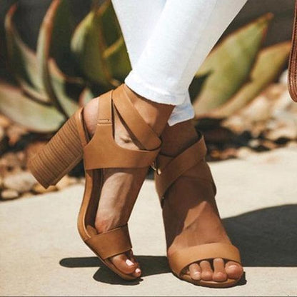 Strappy Heels Women Open Toe Adjustable Buckle Sandals