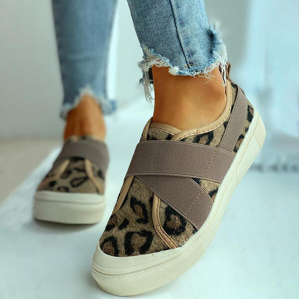 Women Suede Canvas Casual Outdoor Athletic with Elastic shoes