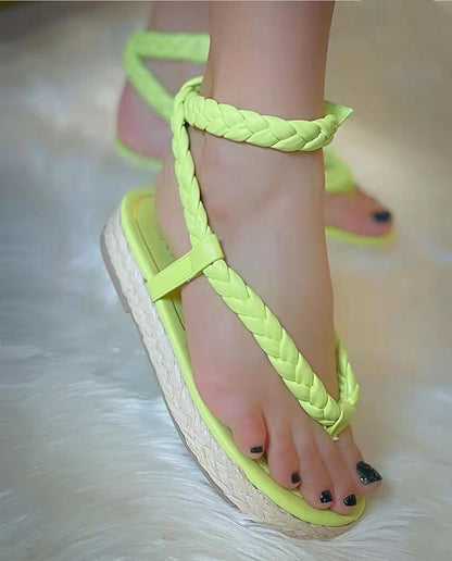 Women Summer Flat Heel Buckle Sandals