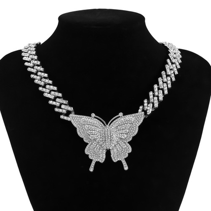 Vintage Micro-Encrusted Large Butterfly Neck Chain