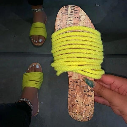 Open Toe Slip-On Sandals