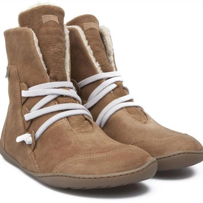 Casual Warm Lace-up Flat Ankle Boots