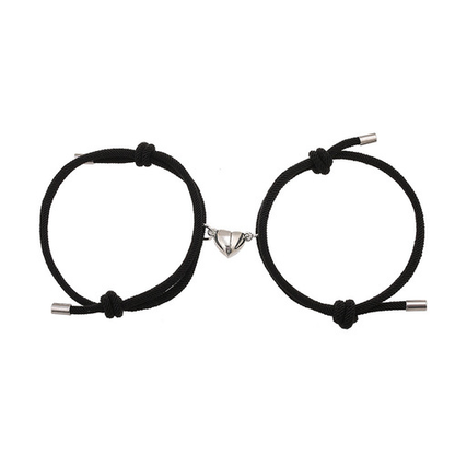 Magnetic Heart Charm Thick String Couple Bracelet