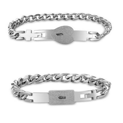 Heart Lock Bracelet & Key Necklace