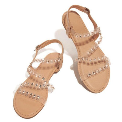 Pi Clue Summer Leather Flat Heel Sandals
