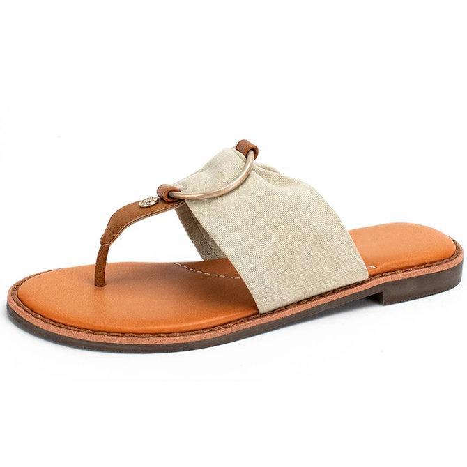 Summer Rubber Flat Heel Sandals