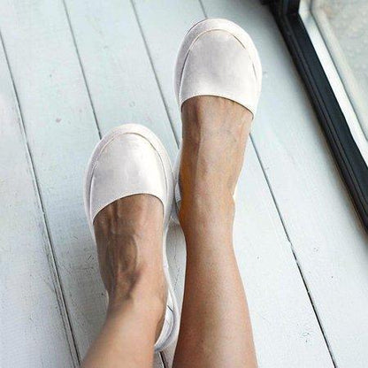 Round Toe Slide Pu Flat Heel Women Sandals