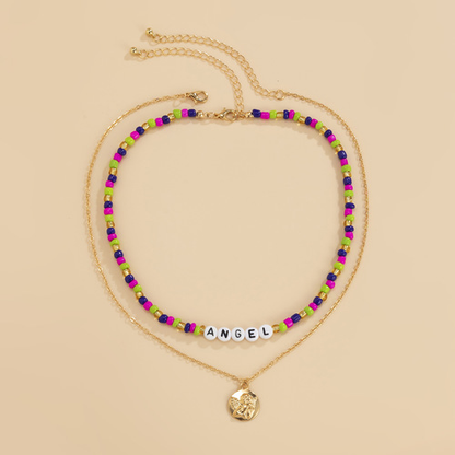 Personality Hit Color Rice Bead Clavicle Chain
