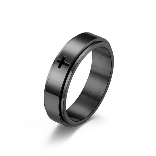 Cross Anxiety Fidget Spinner Couple Ring