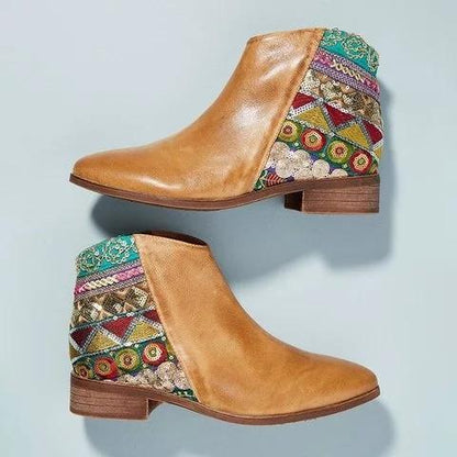 Bohemian Embroidered Retro Booties Shoes