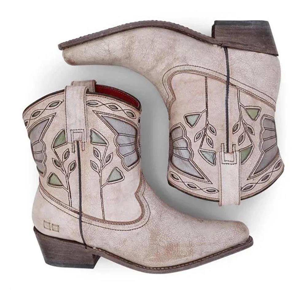 Vintage Personality Roman Striped Leather Boots