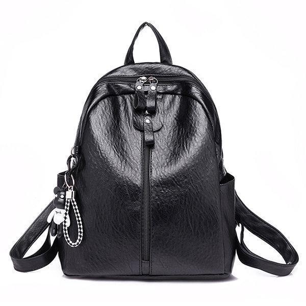 Soft Pu Leather Backpack Travel Large Capacity Shoulder Bag