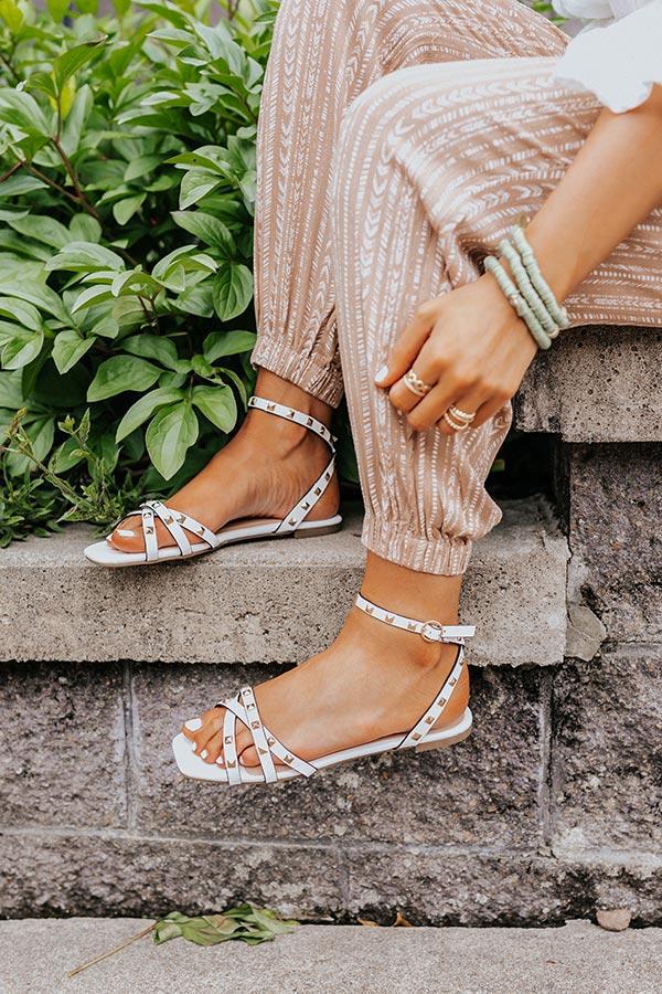 The Contessa Studded Sandal In Blush