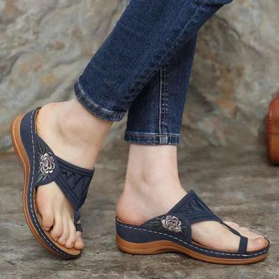 Embroidery Comfy Wedges Sandals