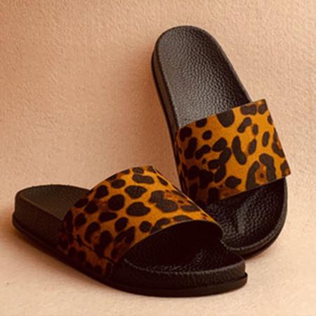 Leopard Flat Heel Sandals