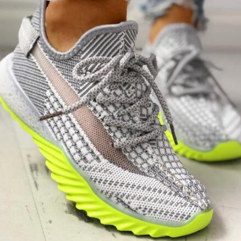 2020 Women Casual Fashion Breathable Walking Mesh Flat Sneakers