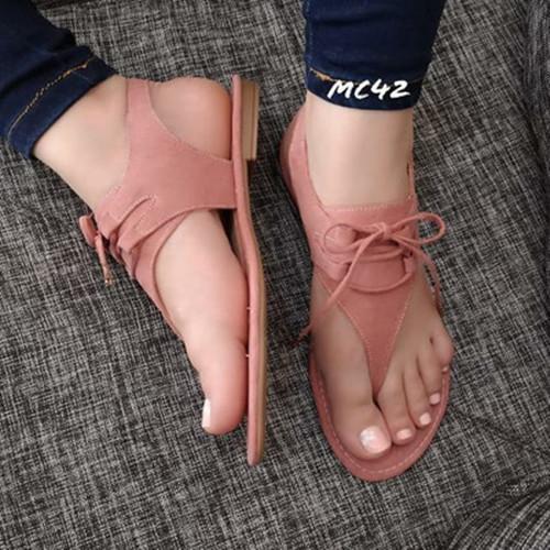 Women Flat Heel Lace Up Sandals