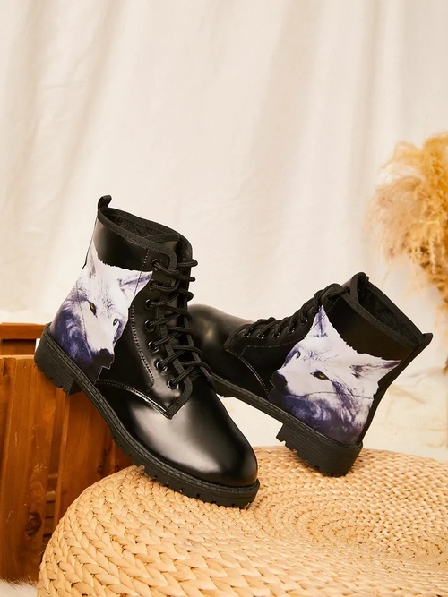 Casual Personality Wolf Martin Boots