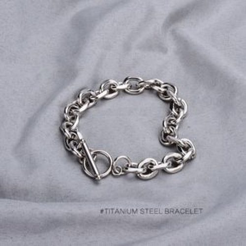 Silver Titanium Steel Matching Couples Bracelets