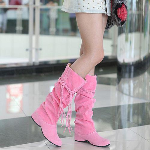 Women Flat Heel Suede Boots