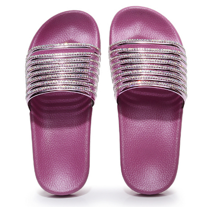 Woman Fashion Trend Bright Flash Diamond Casual Wild Word Flip Sandals