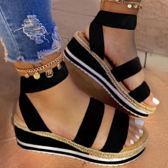 Open Toe Slip-On Platform Casual Thread Sandals