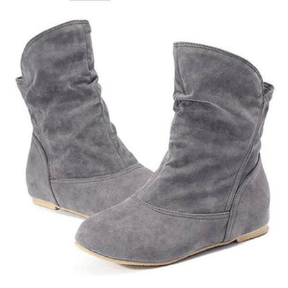 Suede Flat Heel Boots – WrerpShop