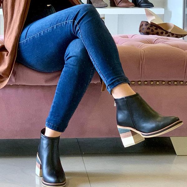 Women Simple Chunky Heel Ankle Boots