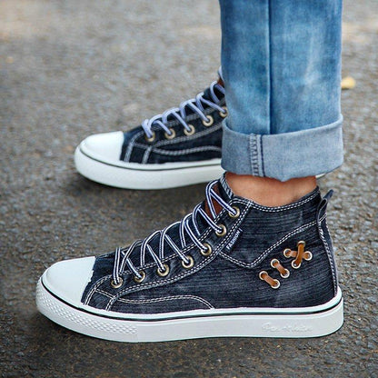 High Top Canvas Denim Shoes Sneakers