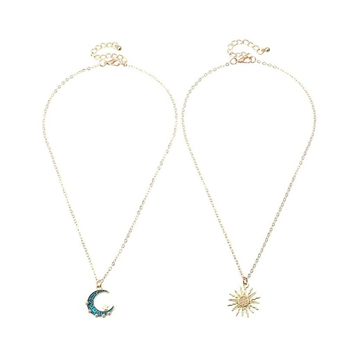 Sun Star Moon Pendant  Couple Necklace