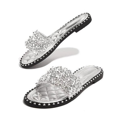 Casual Beaded Flat Slippers