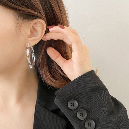 Sparkling Diamond Hoop Earrings