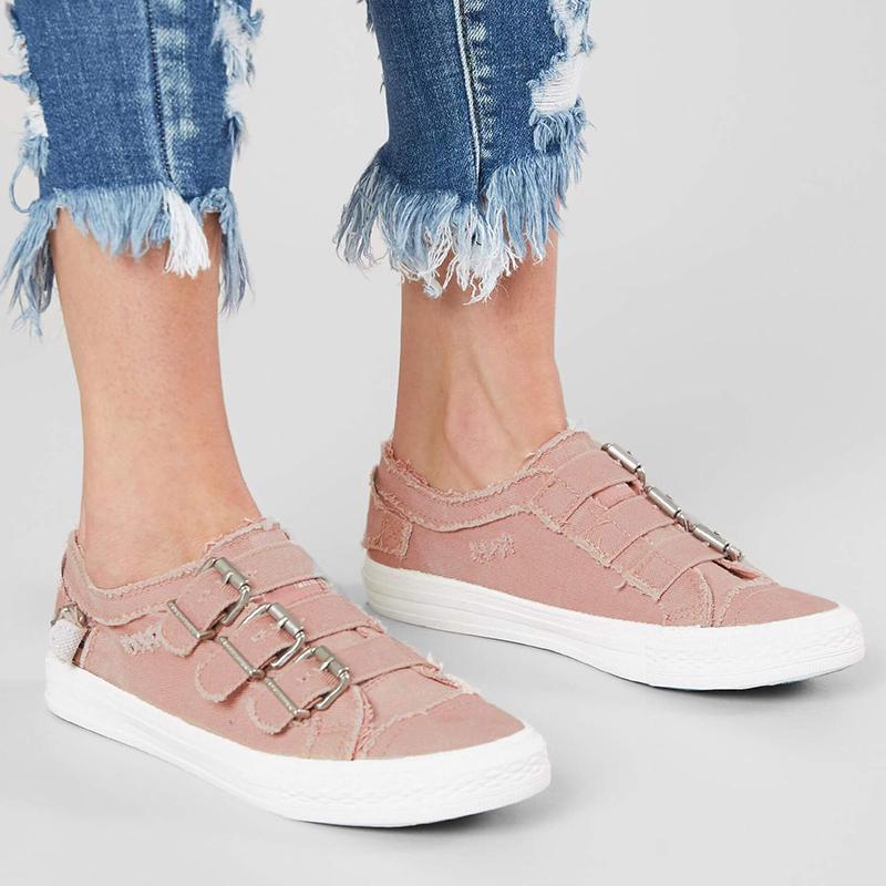 Women's Simple Comfortable Buckle Strap Canvas Sneakers