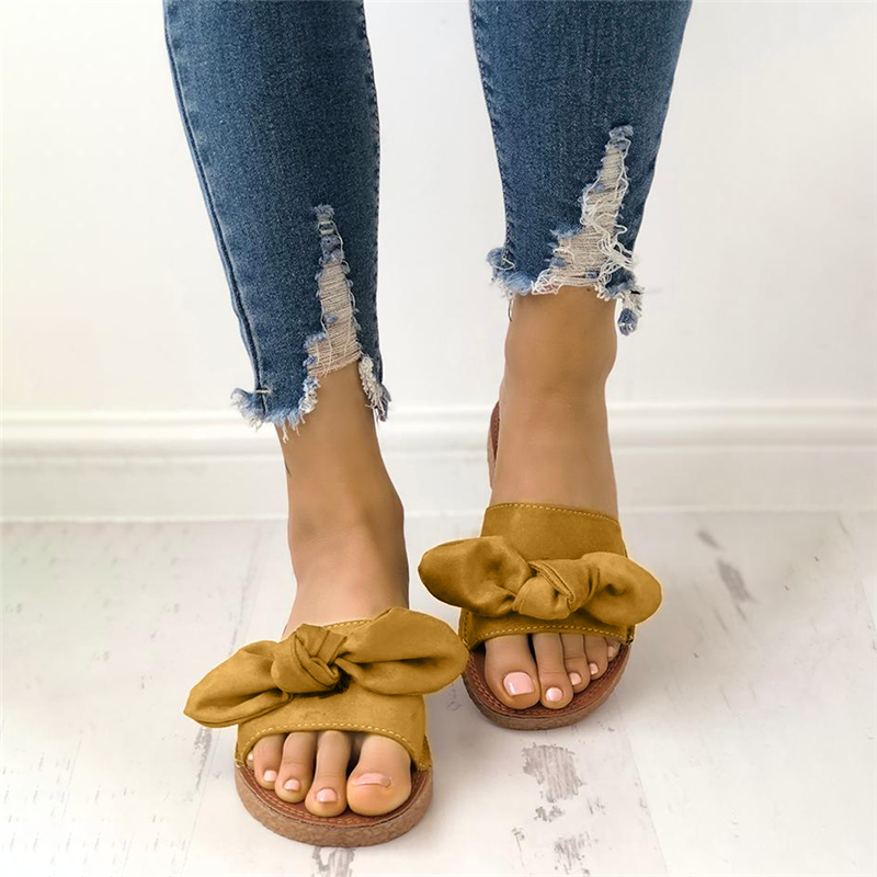 Fashion Bowknot Decorated Flat Sandals