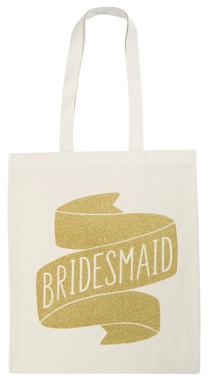 Glitter Bridesmaid Tote Bag - Gold Wedding Tote - Bridal Party - Hen party - Bridesmaid Gifts - bachelorette party - Bride tribe