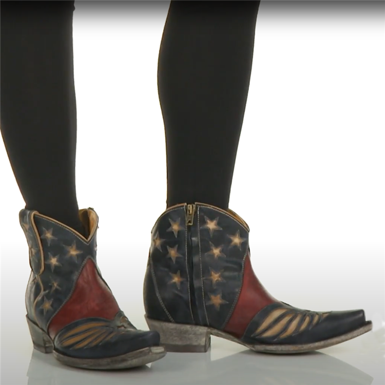 Vintage Star Cowboy Ankle Boots