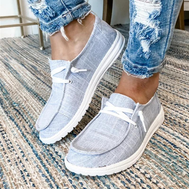Women Classic Canvas Flat Low Top Slip on Loafers