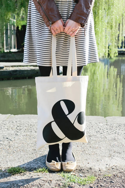Ampersand - Cotton Tote Bag - Quality Tote Bag - Monogram Tote - Canvas Shopper - Ampersand Tote Bag - Alphabet Bags