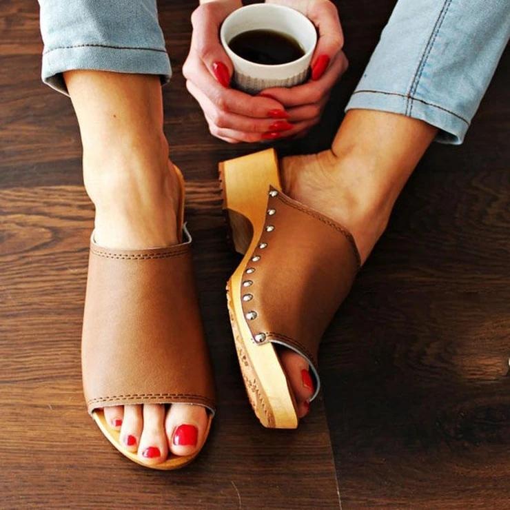 Women's Open Toe High Heel Clogs Sandals