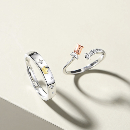 The Little Prince and the Rose Couple Ring