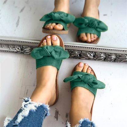 Fashion Bowknot Decorated Flat Sandals